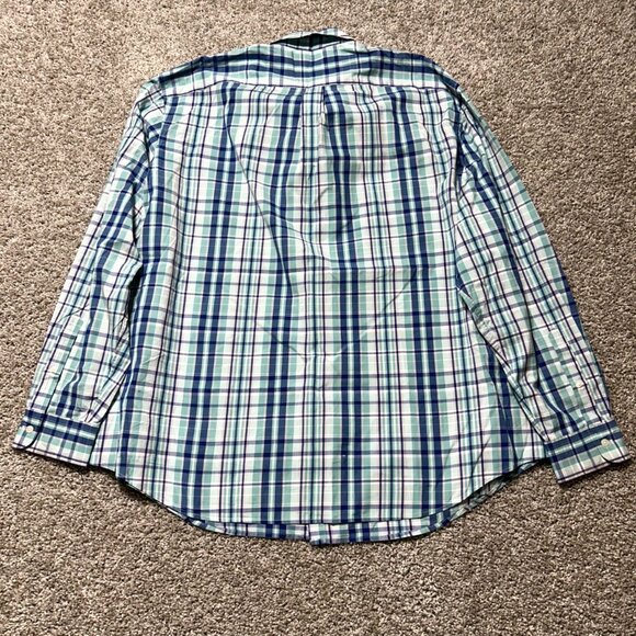 Vineyard Vines Men's Sz XXL Classic Fit Tucker Blue & Green Plaid Long Sleeve - Picture 2 of 8